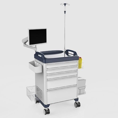Notfallwagen - VM004-42 - Dongguan Vision Technology Co., Ltd. - Medikamente / Edelstahl / Kunststoff