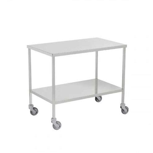 Arbeitstisch - 60.802033 - Mdose - rechteckig / auf Rollen / Edelstahl