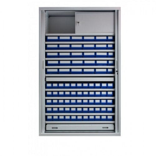 Regalschrank - 55.A14 - Mdose - Edelstahl / weiß