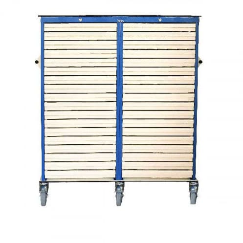 Schrank mit Schlüssel - 60.105014 - Mdose - mobil / mit Schublade / Aluminium