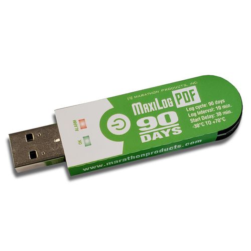 Temperatur-Datenlogger - MaxiLog-PDF GEN2 - Marathon Products - für Pharmazieprodukte / für Kältekette / USB