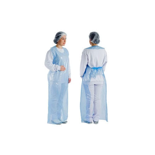 Medizinische Schürze / unisex - EuroMed - Einweg / wasserdicht / blau