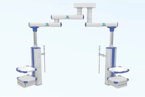 Deckenmontierter Doppelverteilerarm - Medinain - mit Gelenk / höhenverstellbar / mit 2 Armen