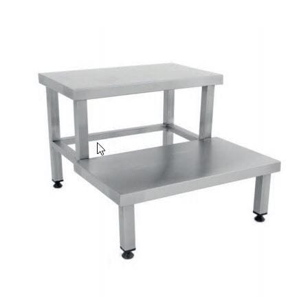 Stufentritt mit 2 Stufen - NSS 6002  - Nuprom - Edelstahl / rutschfest