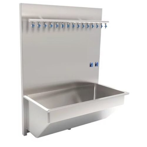 Dekontaminations-Spüle - NSS 3035 - Nuprom - für Hygienebereich / 1 Station / Edelstahl