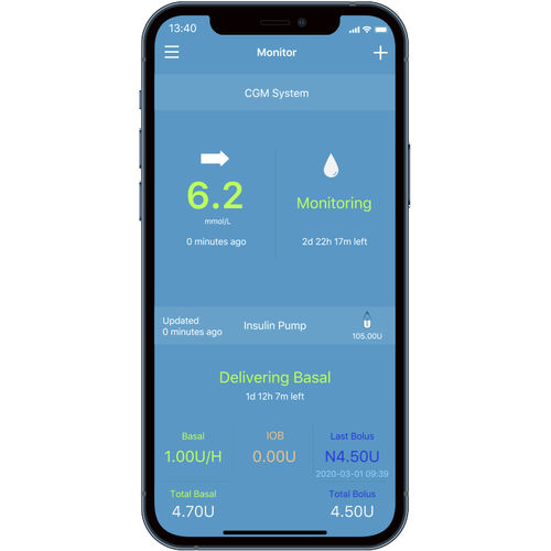 IOS-Applikation / für Patientendatenverwaltung - EasyTouch  - Medtrum - Diabetes-Verwaltung / Content-Sharing / medizinisch