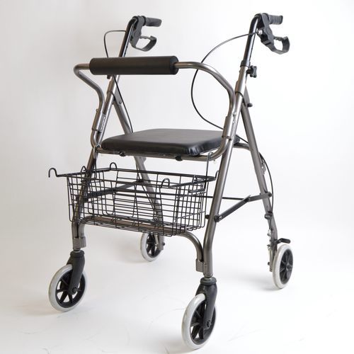 Rollator mit 4 Rädern - YK7010 - Intco Machinery - für Senioren / mit Sitz / mit Korb