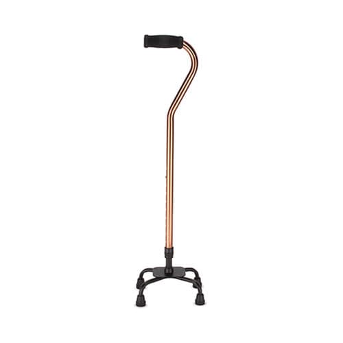 Gehstock / abgewinkelter Griff - KR947 - Zhenjiang Kangrui Rehabilitation Equipment Co., Ltd. - Vierfuß / höhenverstellbar