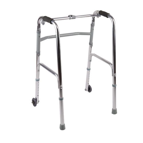 Gehgestell mit 2 Rädern - KR912L - Zhenjiang Kangrui Rehabilitation Equipment Co., Ltd. - höhenverstellbar / zusammenklappbar