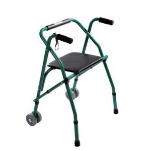 Gehgestell mit 2 Rädern - KR914 - Zhenjiang Kangrui Rehabilitation Equipment Co., Ltd. - höhenverstellbar / mit Sitz / zusammenklappbar