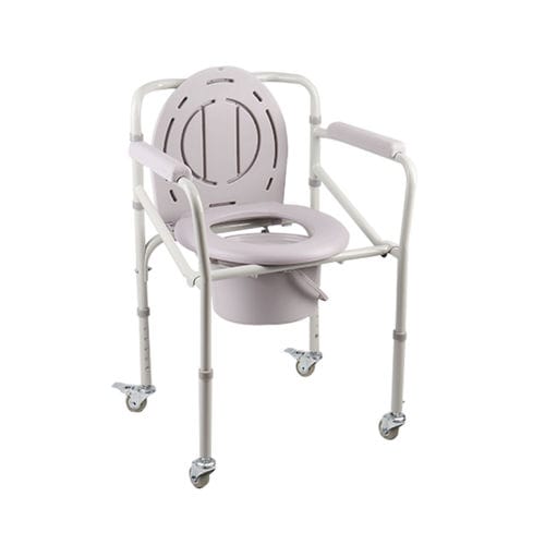 Duschstuhl mit Armlehnen - KR696  - Zhenjiang Kangrui Rehabilitation Equipment Co., Ltd. - mit Rückenlehne / auf Rollen / Toilette