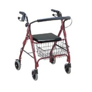 Rollator mit 4 Rädern - KR966LH-6 - Zhenjiang Kangrui Rehabilitation Equipment Co., Ltd. - Aluminiumrahmen / mit Sitz / mit Korb