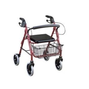 Rollator mit 4 Rädern - KR966LH-8 - Zhenjiang Kangrui Rehabilitation Equipment Co., Ltd. - Aluminiumrahmen / mit Sitz / mit Korb