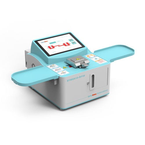 Schweißgerät für sterile Röhrchen - STW6810-RFID - Wuhan bms medicaltech Co., Ltd - für Blutbeutelschläuche / Tisch / mit Touchscreen