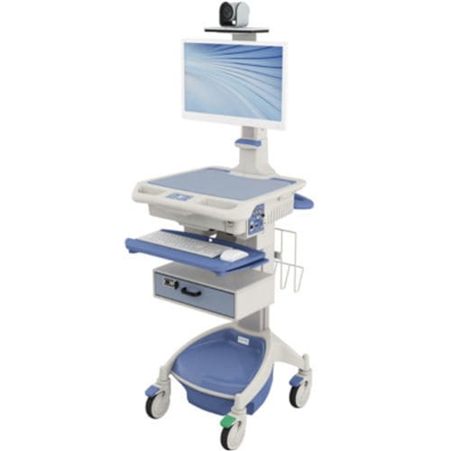 Computer-Arbeitsplatz / für Telemedizin - AccessPoint™ - Touchpoint Medical - lüfterlos / höhenverstellbar / auf Rollen