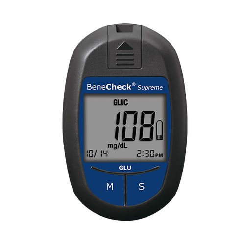 Automatisches Blutzuckermessgerät - BeneCheck Supreme - Shennona - GDH-FAD / elektrochemisch / mit Glucosedehydrogenase