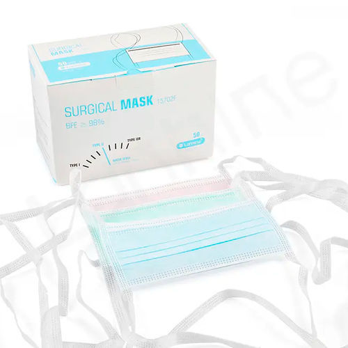 OP-Maske / EN 14683 - 15702F - Zhejiang Lanhine Medical Products - für Erwachsene / 50er-Packung / blau