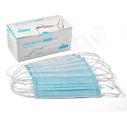 OP-Maske / EN 14683 - 15602F - Zhejiang Lanhine Medical Products - für Erwachsene / 50er-Packung / blau