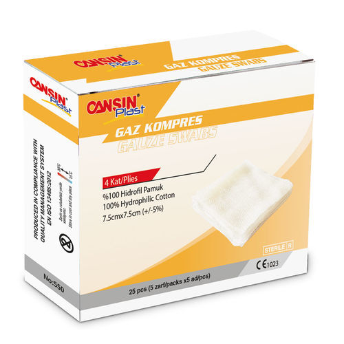Baumwolle-Mullkompresse - 550 - Cansin Healthcare Industrial & Trade - steril