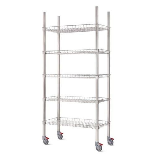 Regal / 5 Regalbretter - Palakkad Surgical Industries - für Behälter / offene Bauweise / mobil