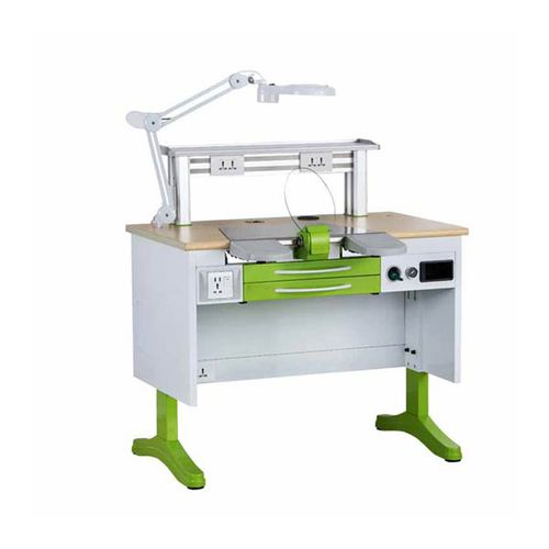 Arbeitsplatz für Dentallabors / mit Licht - JT-52 - Tangshan UMG Medical Instrument - mit Regal / Tischgerät / Edelstahl