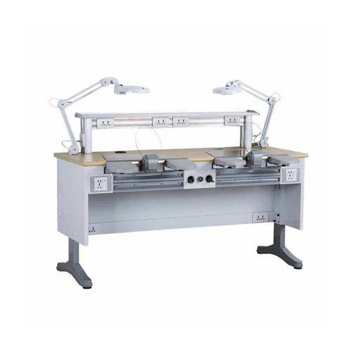 Arbeitsplatz für Dentallabors / mit Licht - JT-55 - Tangshan UMG Medical Instrument - mit Regal / doppelt / Tischgerät
