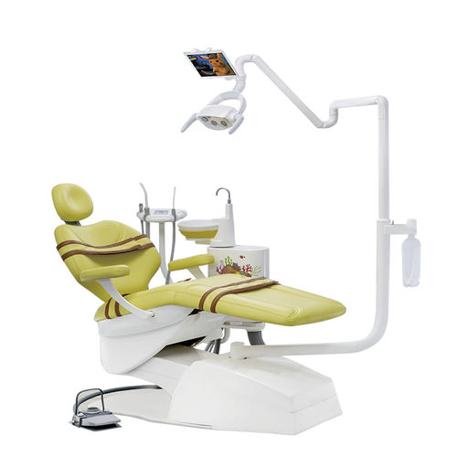 Dentaleinheit mit elektrisch bedientem Stuhl - S2300 - Tangshan UMG Medical Instrument - mit Monitor / mit Instrumententräger / mit LED-Licht