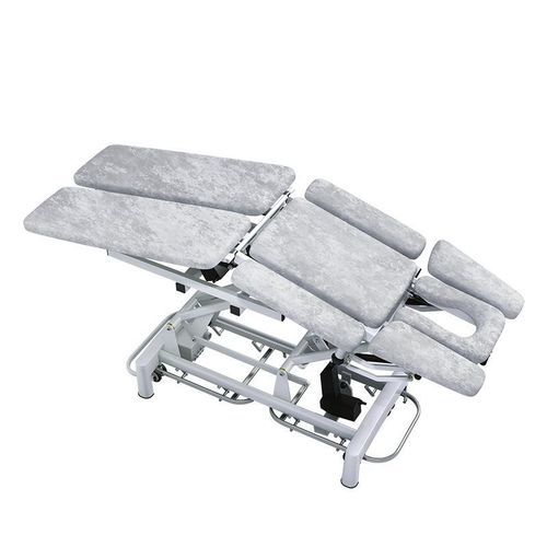 Elektrische chiropraktische Behandlungsliege - YK-8000C1 - Guangzhou Yeecon Medical Equipment Industrial - pneumatisch / auf Rollen / mit Armstütze