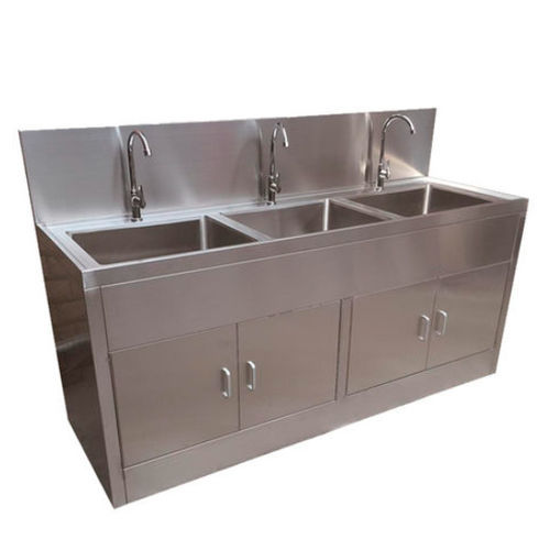 Waschbecken für OP / 3 Stationen - FY-068 - Jiangsu Fuyou Medical - Edelstahl