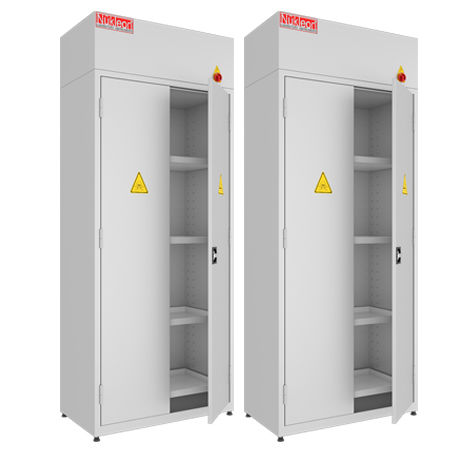 Schrank für Chemikalien - NKS - Nükleon laboratory Equipments - mit Regal / mit Tür / grau