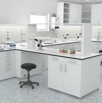Arbeitsplatte für Labor / mit Regal - NTS - Nükleon laboratory Equipments
