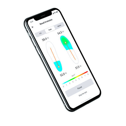 Android-Applikation / Analyse - FeetMe® Evaluation - Feetme - Bewertung / zur Bewertung der Gangart / zur Bewertung der Körperhaltung