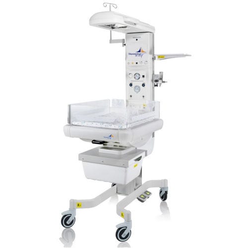 Reanimationseinheit für Säuglinge / mit Waage - D-500 - DISPOMEDICAL - auf Rollen / höhenverstellbar / mit Alarm