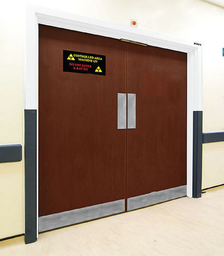 Strahlenschutztür - Woodmans Meditech - mit Abschirmung / für Krankenhaus / Schiebe