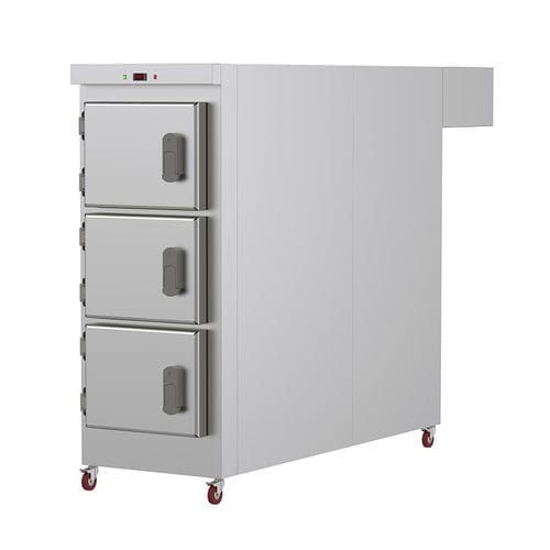 Leichenzelle für Leichentragen - MBR300 - Proxenon - 3 Körper / mit Frontöffnung / auf Rollen