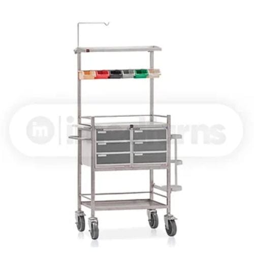 Notfallwagen - IMED5606 - imedfurns Private Limited - für medizinische Geräte / Edelstahl / Kunststoff