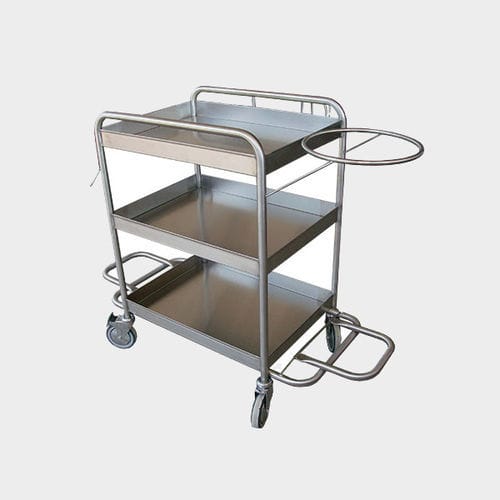 Medizinischer Wagen - Rinox S.r.l. - Reinigung / Edelstahl / mit 3 Regalbrettern