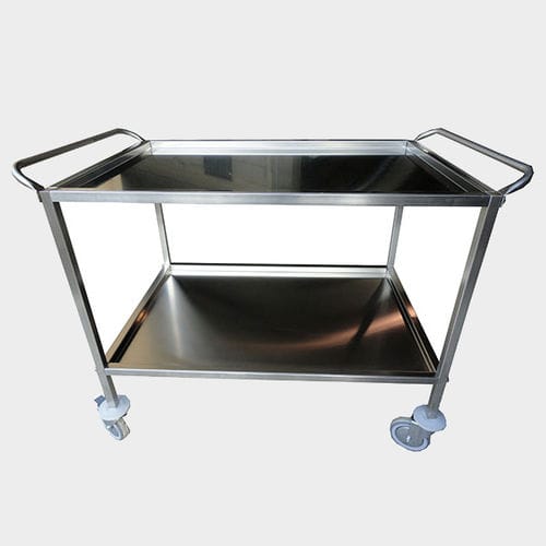 Medizinischer Wagen - Rinox S.r.l. - Reinigung / Edelstahl / mit 2 Regalbrettern