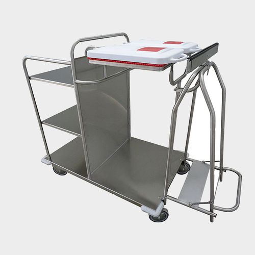 Wäscherei-Sackhalterwagen - Rinox S.r.l. - mit Regal / 2 Säcke / aus Kunststoff
