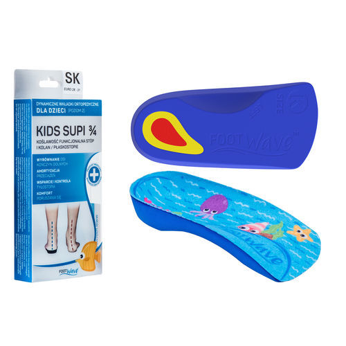 Orthopädische Einlegesohlen 3 4 Länge / Fersenkissen - SUPI - FootWave™ - für Kinder / für Plattfuß