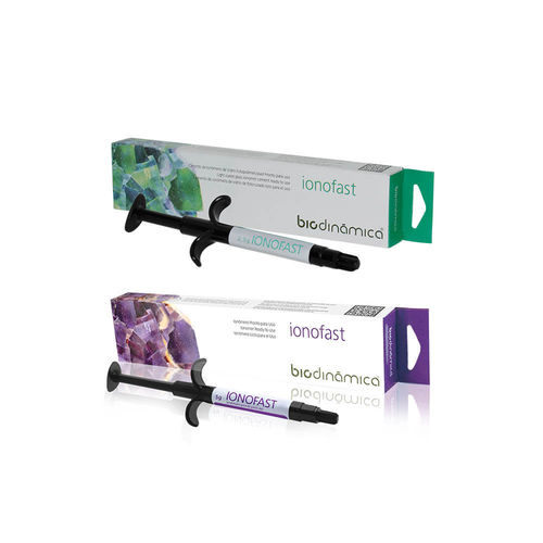 Dentalkleber zur Dentalrestaurierung - ionofast - Biodinâmica - für Wurzelfüllung / ionomerisches Glas / photopolymerisierbar