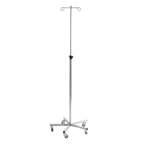 Infusionsstativ auf Rollen - 413 - TOURINOX - 2 Haken / Edelstahl