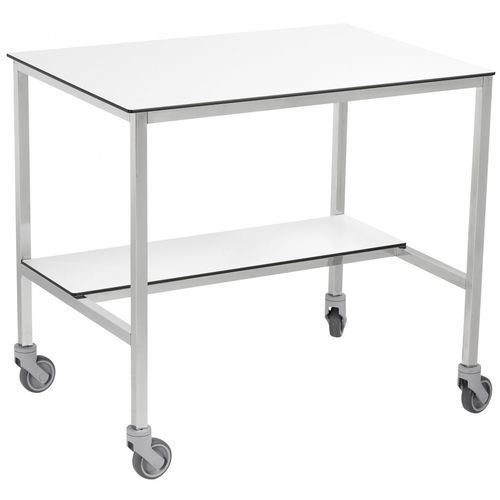 Arbeitstisch - 1811-C - TOURINOX - quadratisch / auf Rollen / Edelstahl