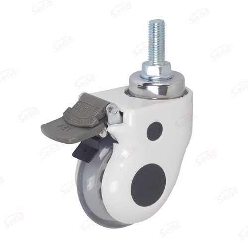 Rad für Krankenhauswagen - ME06-02D-75PU-C - Zhongshan Seño Casters and Wheels Man Co.,Ltd - Polypropylen / mit Bremse / schwenkbar