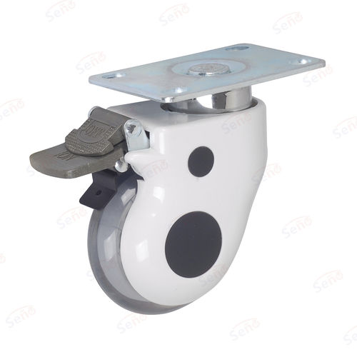 Rad für Krankenhauswagen - ME06-01D-75PU-C - Zhongshan Seño Casters and Wheels Man Co.,Ltd - Polypropylen / mit Bremse / schwenkbar