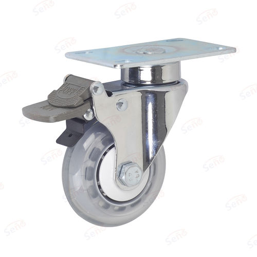 Rad für Krankenhauswagen - ME06-01D-75PU-CN - Zhongshan Seño Casters and Wheels Man Co.,Ltd - Polypropylen / mit Bremse / schwenkbar