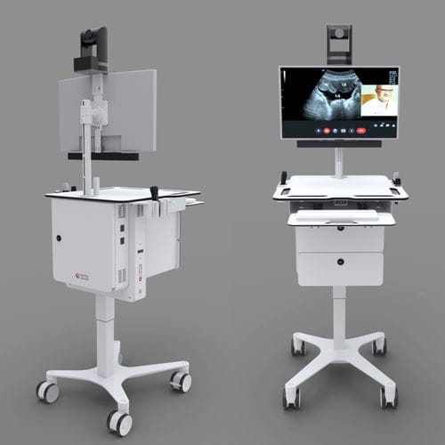 Telemedizinwagen für Video Konferenz - Comitas e- Health - Akku / mit EKG / mit Stethoskop