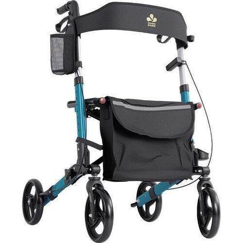 Rollator mit 4 Rädern - ZW8318L - Shenzhen Zuowei Technology - Aluminiumrahmen / mit Armlehnen / zusammenklappbar