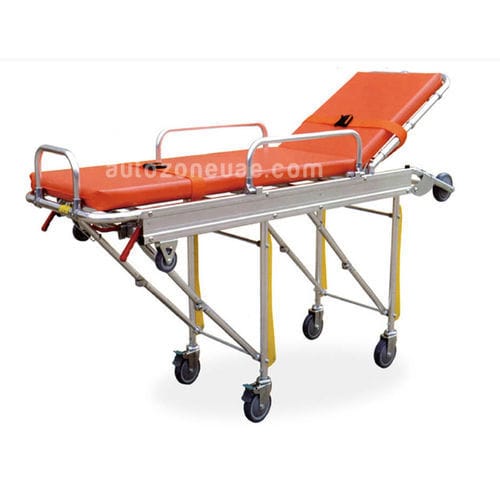 Trage für Krankenwagen - ATZ-AL004 - AUTO ZONE ARMOR AND PROCESSING CARS L.L.C - zusammenklappbar / auf Rollen / mit verstellbarer Rückenlehne