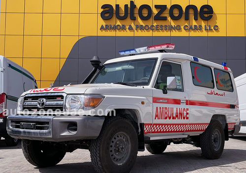 Ambulanz mit Sauerstofftherapie - HZJ78 - AUTO ZONE ARMOR AND PROCESSING CARS L.L.C - 4x4 / Diesel / mechanisch